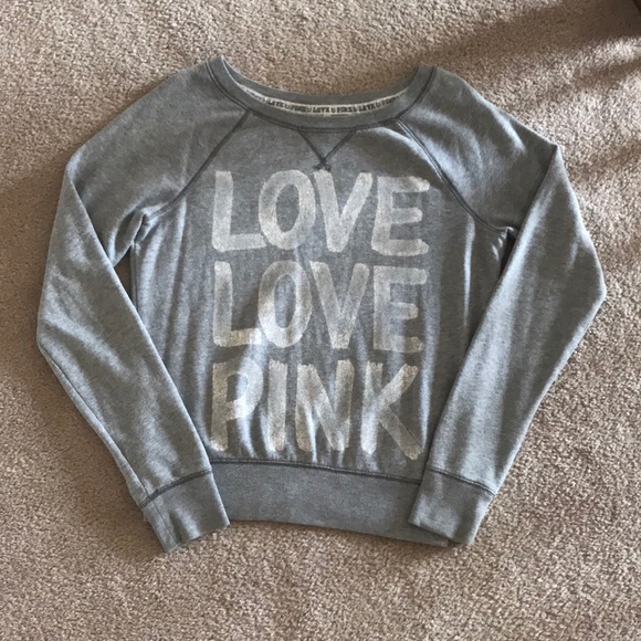 PINK Victoria's Secret Tops - PINK Grey Sweatshirt